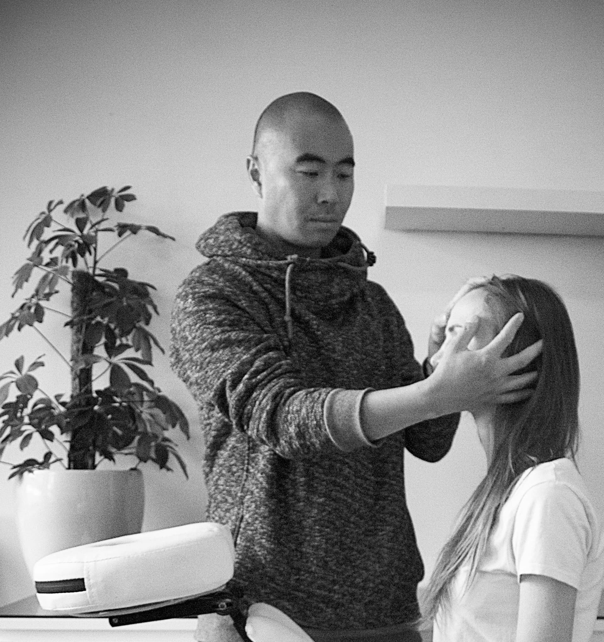 Someone giving a head massage